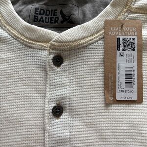 Eddie Bauer Cream Henley Shirt